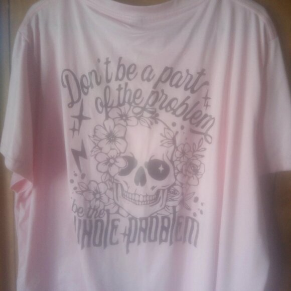 Shein Curve Plus Size Pink The Whole Problem Short Sleeve Top Size 4X - Picture 6 of 6